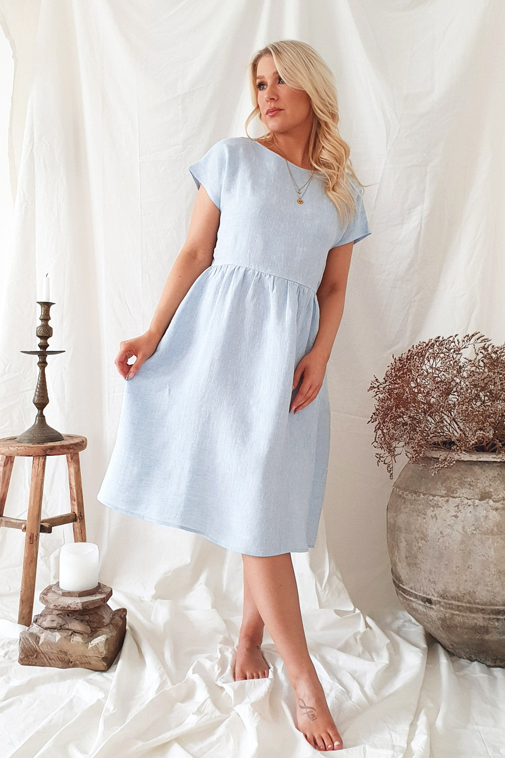 dress,縲�oxford縲�blue縲�窶薙��BYPIAS縲�Retailers縲�Juliana縲�linen