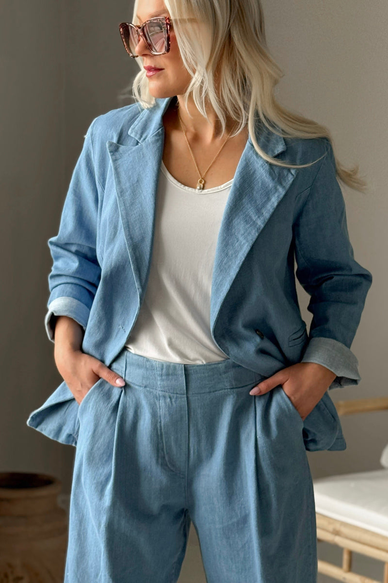 Ramone casual denim bleiseri, light wash