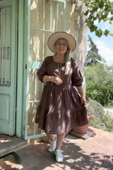 Abby linen dress, coffee