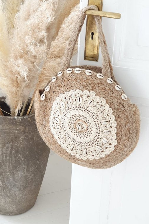 Bonfire jute bag, natural/white