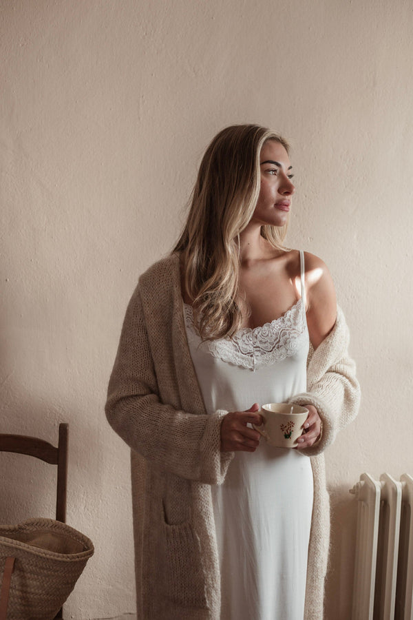 Bamboo Lace Joice slip mekko, valkoinen
