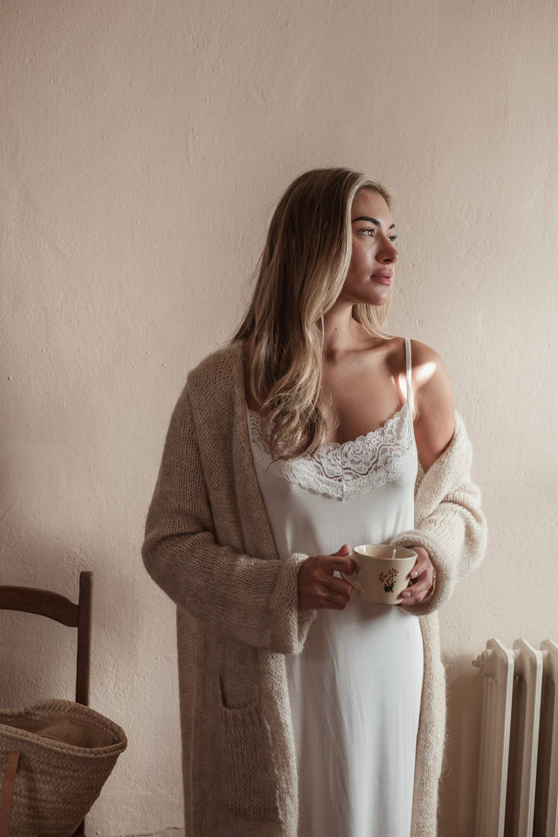 Bamboo Lace Joice slip mekko, valkoinen