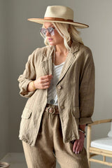 Weekend linen blazer, savanna