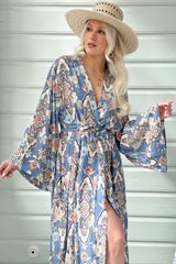 Live the dream kimono, denim blue