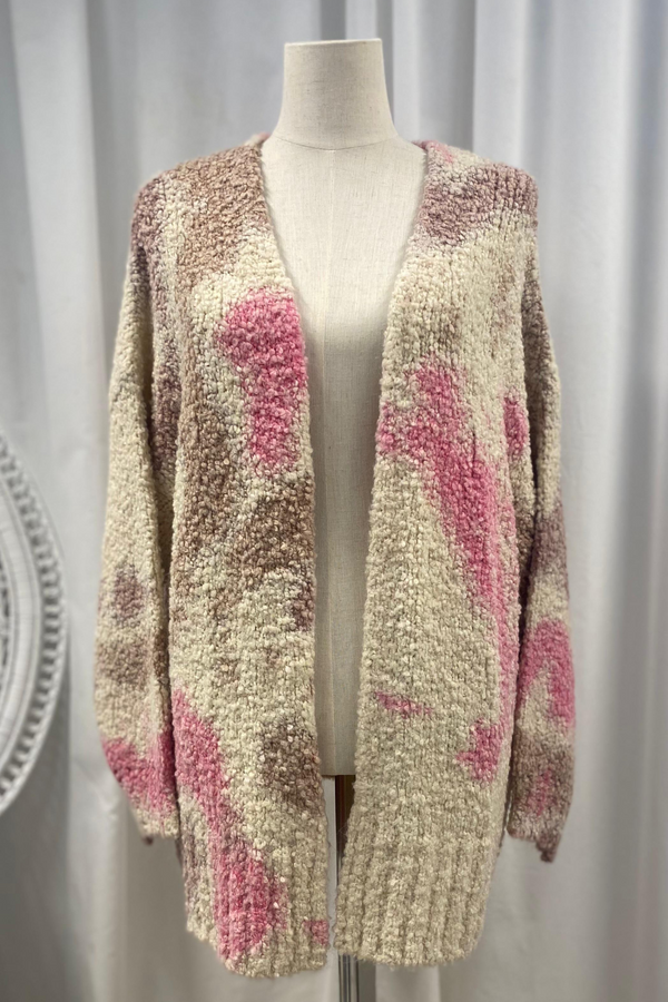 Lunetta cardigan, pink/brown