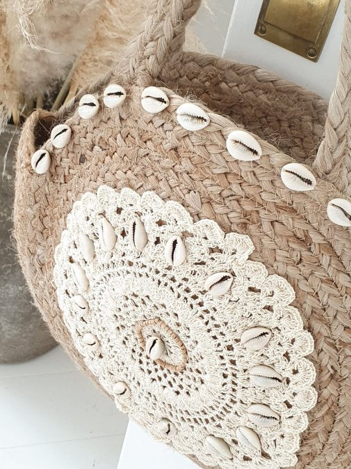 Bonfire jute bag, natural/white