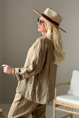 Weekend linen blazer, savanna