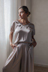 Satin luxe Erla t-paita, silverpink