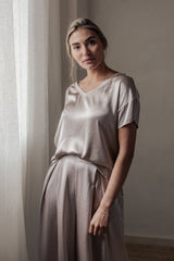 Satin luxe Erla t-paita, silverpink