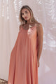 Satin luxe Radiance dress, apricot