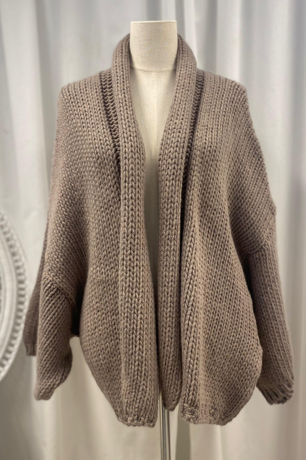 Soft cloud cardigan, taupe