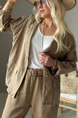 Weekend linen blazer, savanna