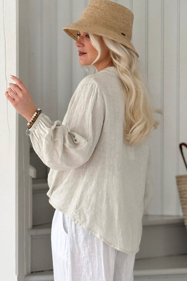 Twisty linen shirt, sand
