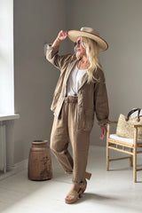 Weekend linen blazer, savanna