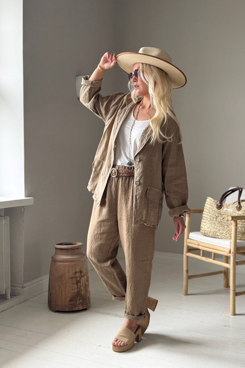 Weekend linen blazer, savanna