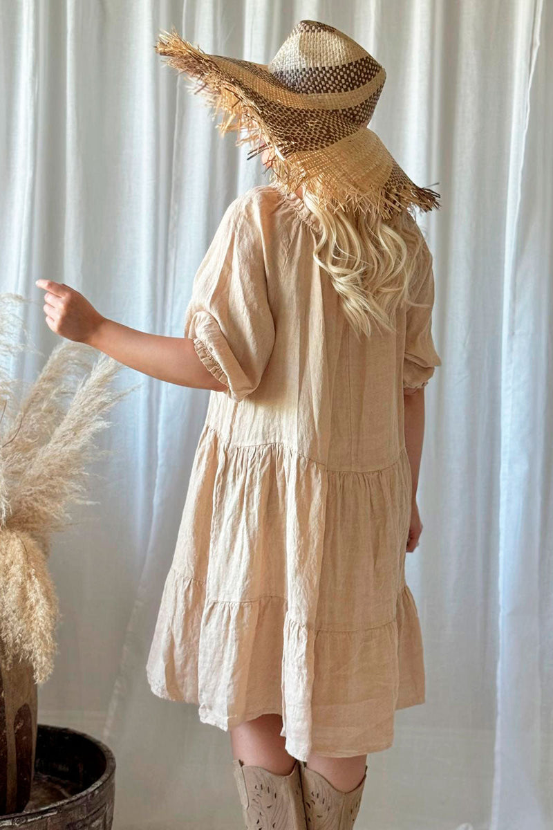 Abby linen dress, moonstone