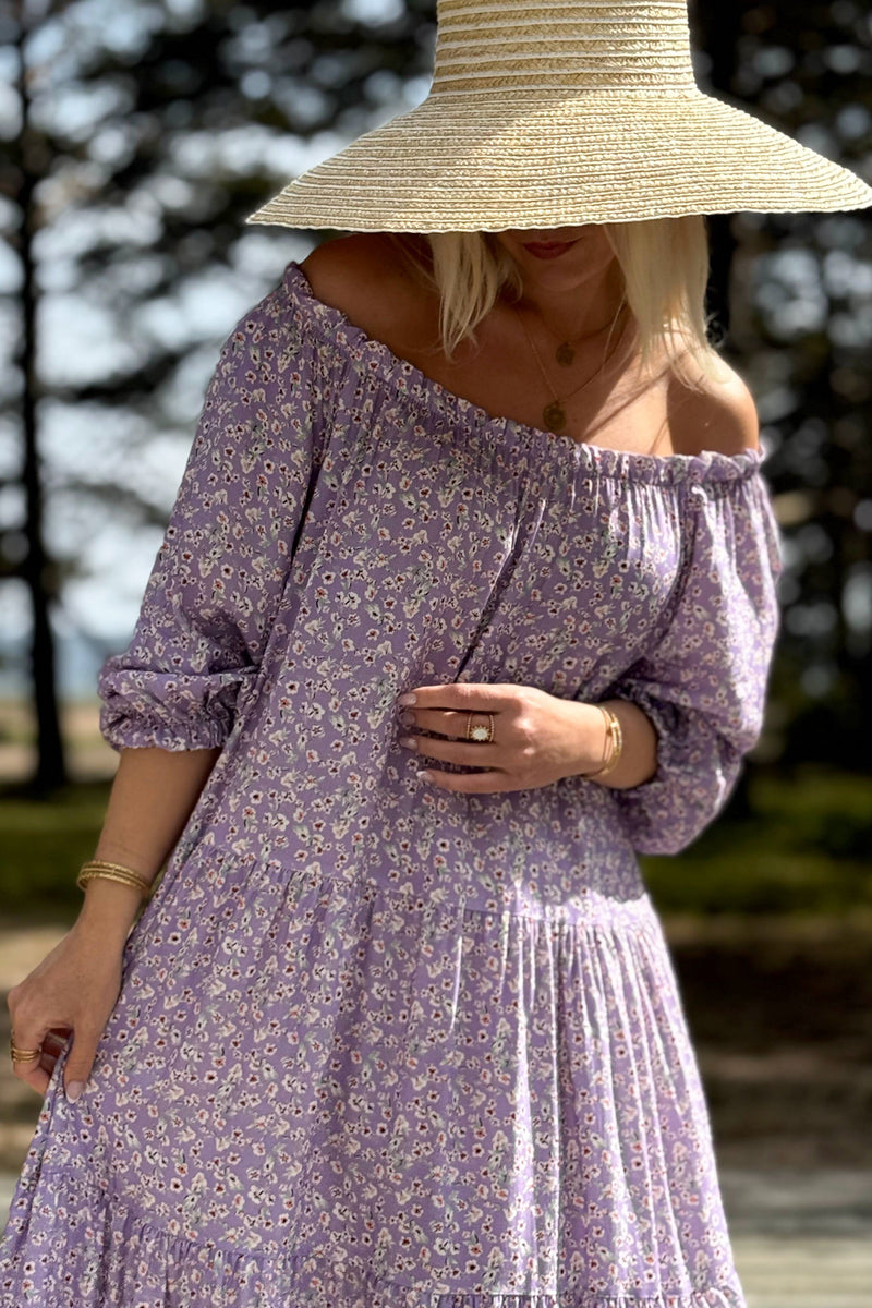 Abby viskoosimekko, lilac floral