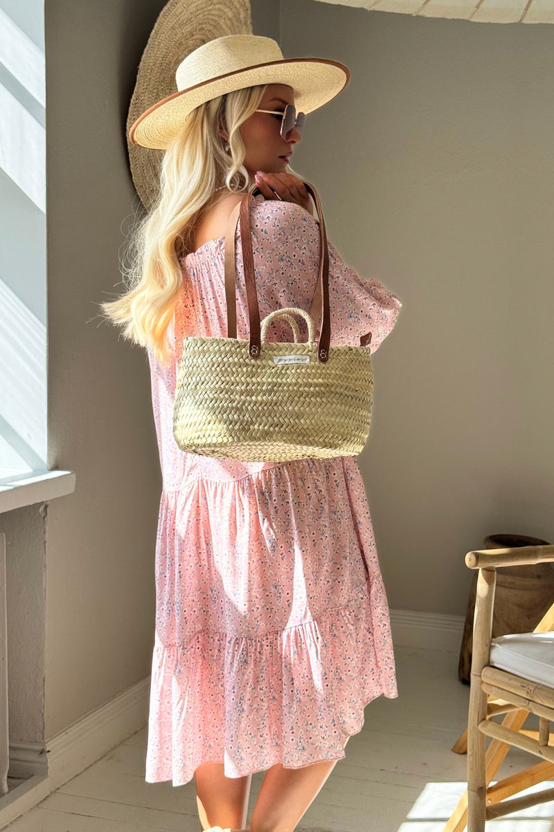 Abby viscose dress, pink floral