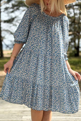 Abby viskoosimekko, smokey blue floral