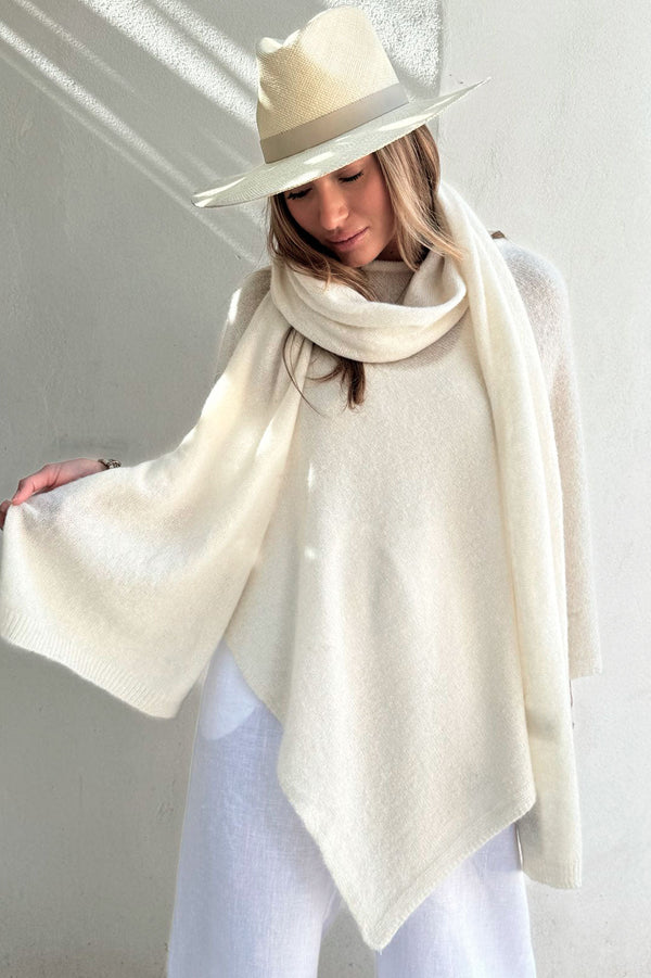 Adams alpaca scarf, ivory