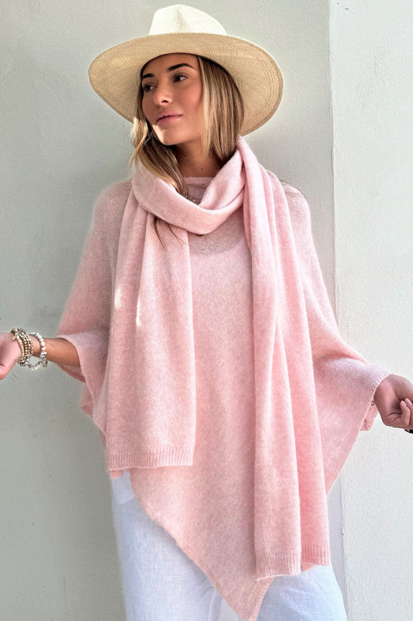 Bettany poncho, rose