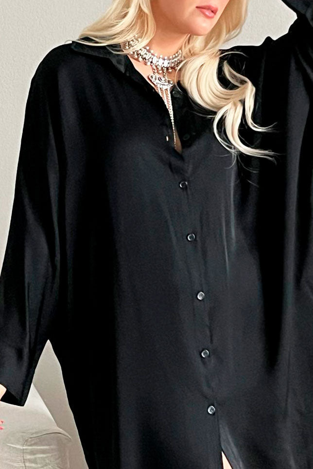 Adelaide shirt dress, black