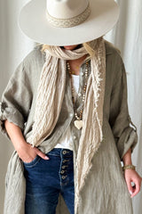 Adele linen shirt dress, taupe