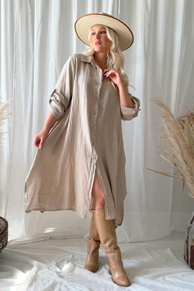 Adele shirt dress, cashmere