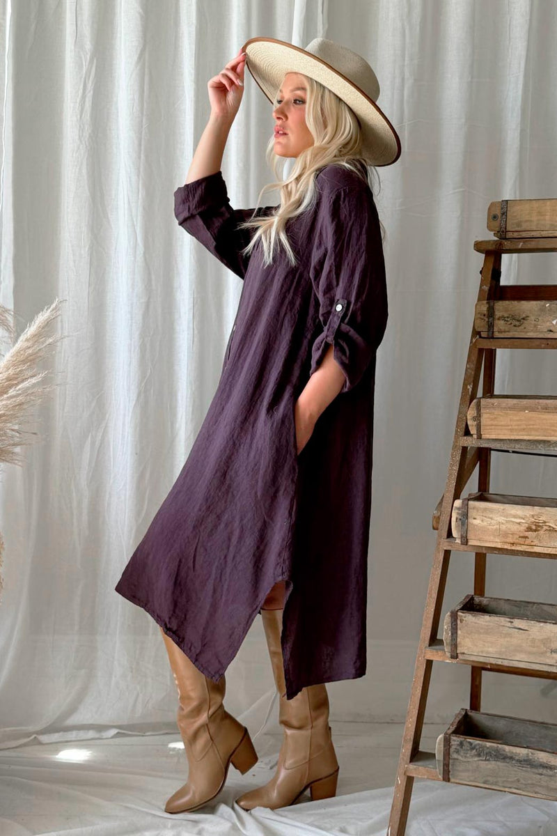 Adele shirt dress, grape