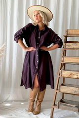 Adele shirt dress, grape