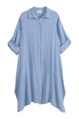 Adele linen shirt dress, denim blue