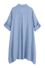 Adele linen shirt dress, denim blue