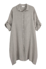 Adele linen shirt dress, taupe