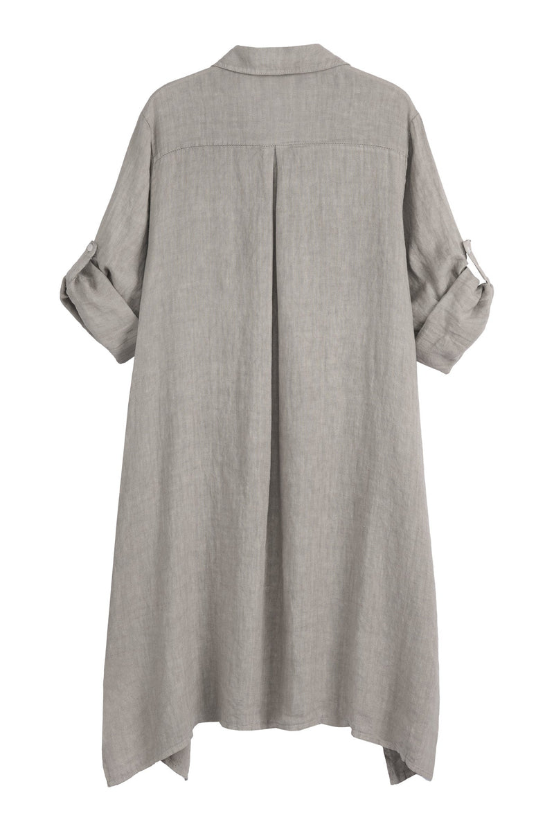 Adele linen shirt dress, taupe