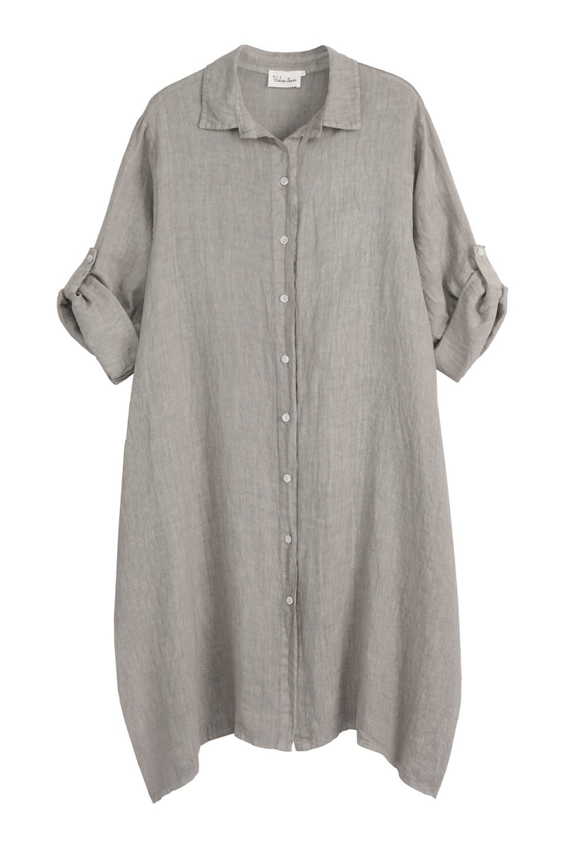 Adele linen shirt dress, taupe