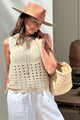 Adriel crochet top, beige