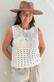 Adriel crochet top, off white