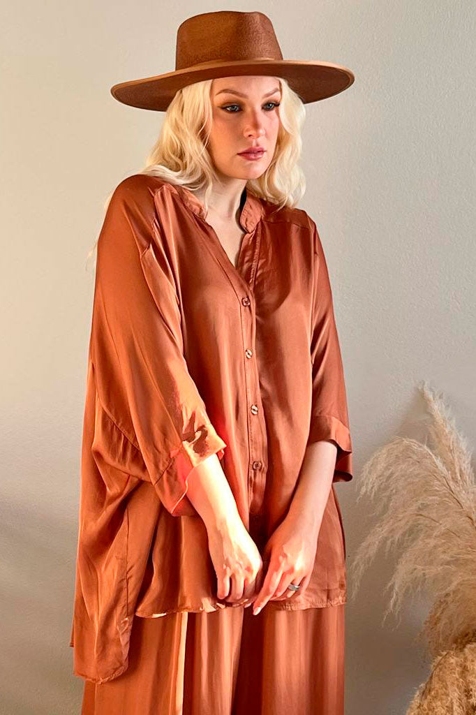 Agnes viscose shirt, amber