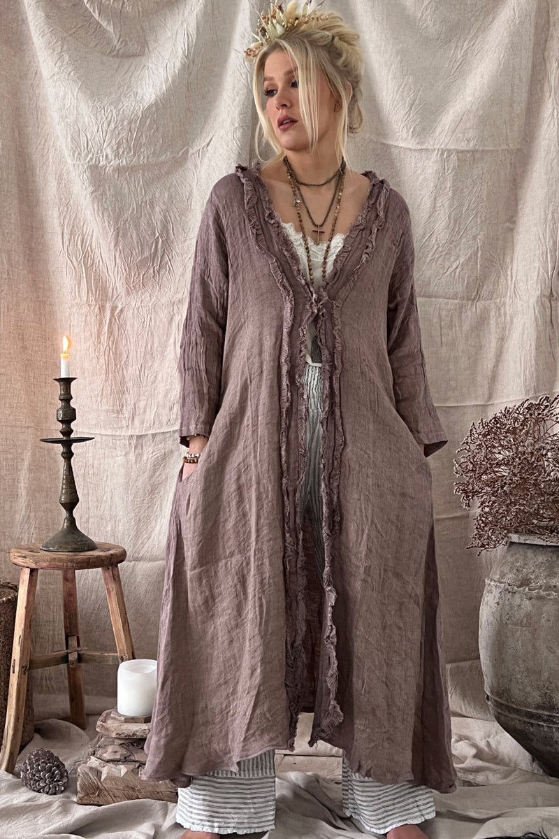 Alayna linen jacket, brown