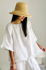 Alessia linen shirt, white