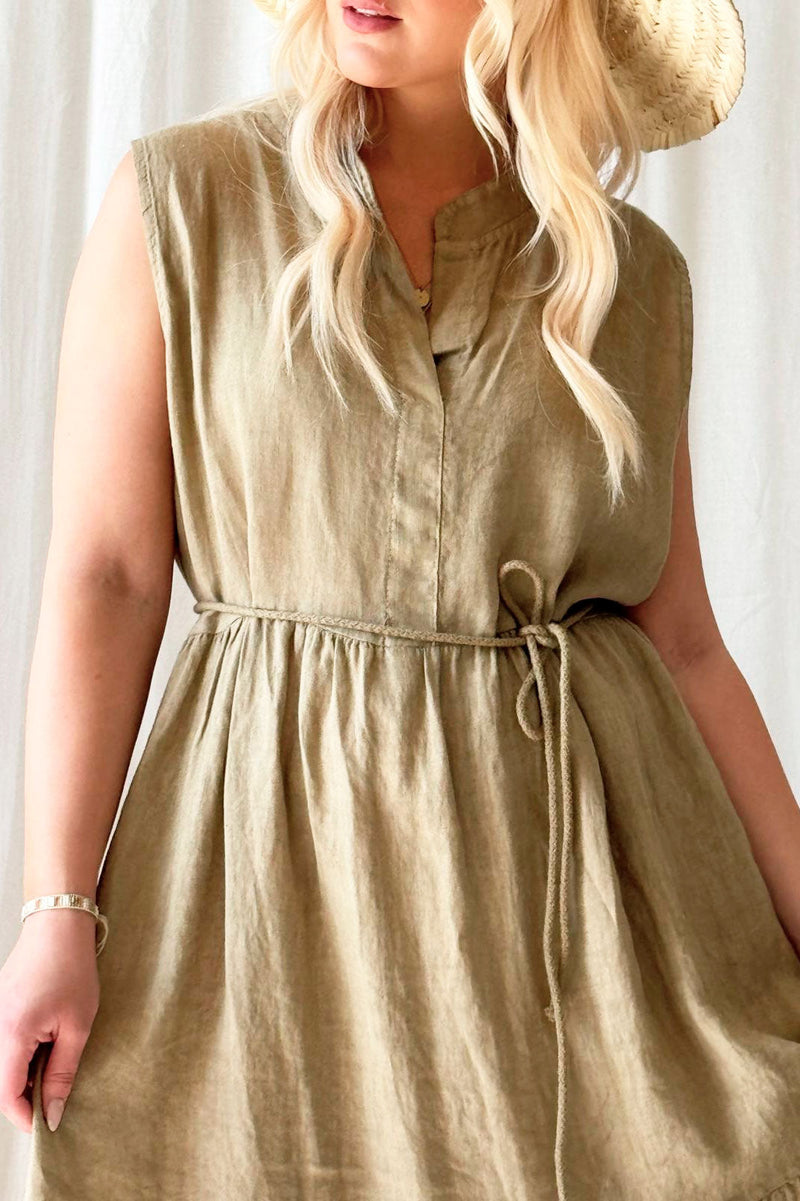 Allie linen dress, savanna