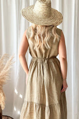 Allie linen dress, savanna