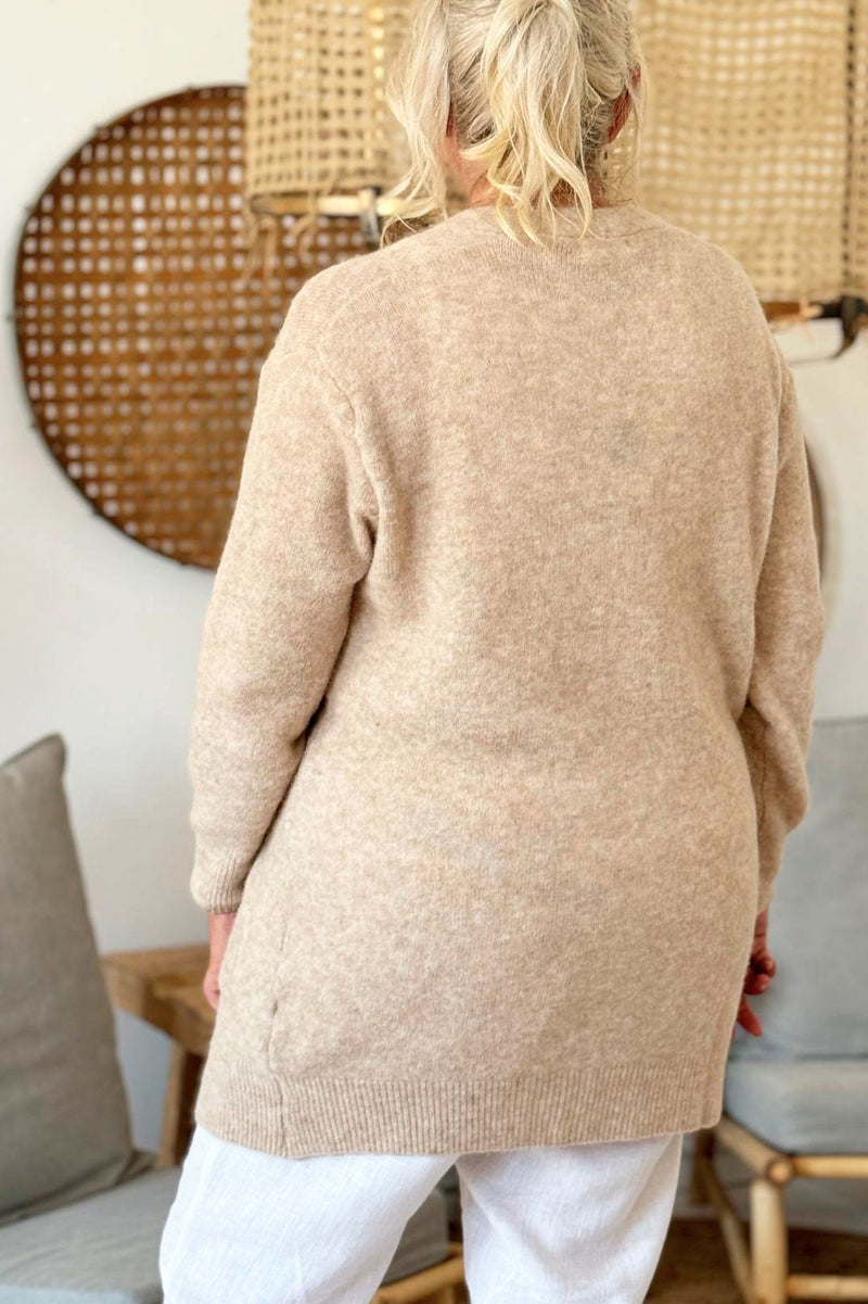 Alpaca dream cardigan, beige