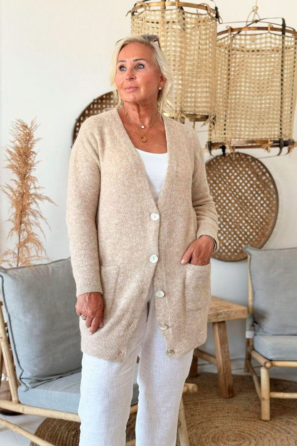 Alpaca dream cardigan, beige