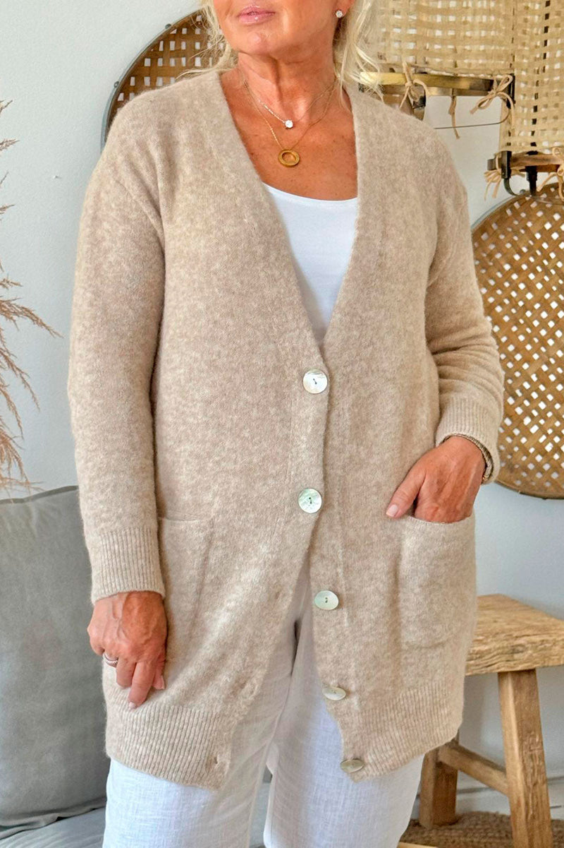 Alpaca dream cardigan, beige