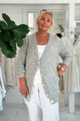 Alpaca dream cardigan, pearl grey