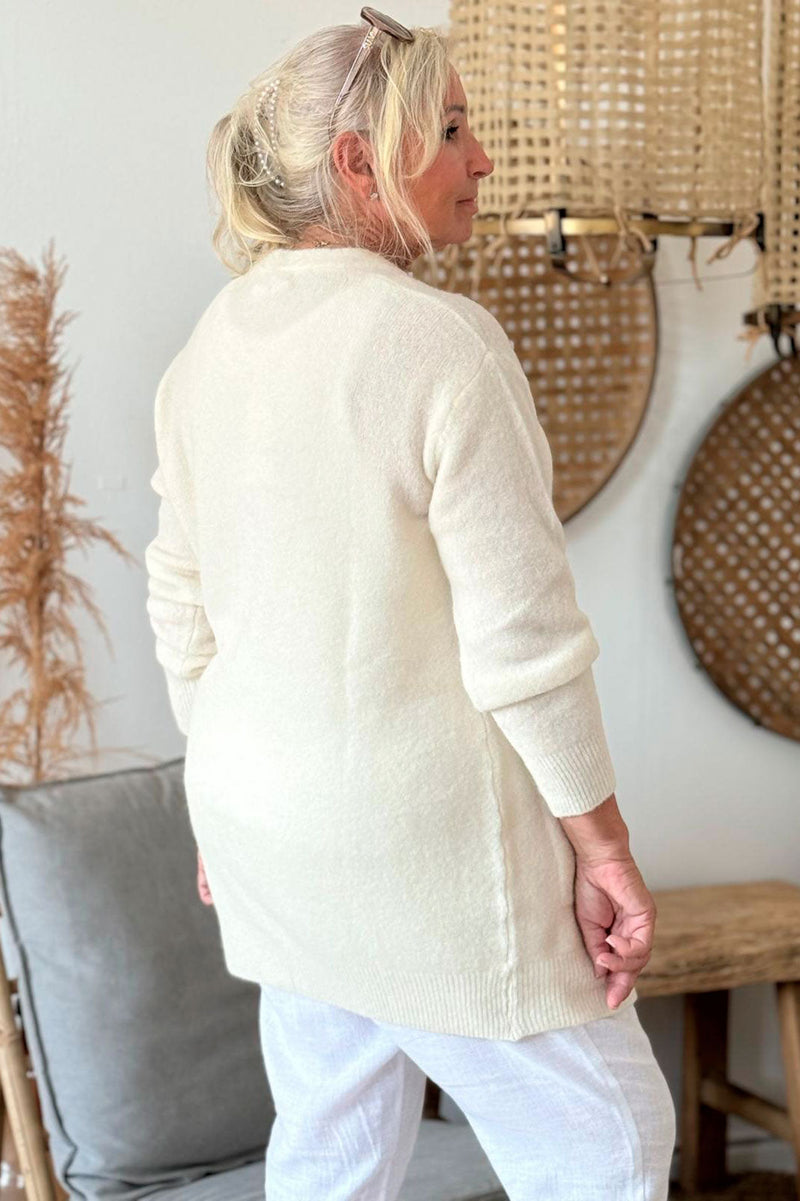 Alpaca dream cardigan, off white