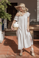 Amadea linen dress, sand