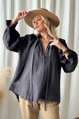 Amaia linen shirt, smoke