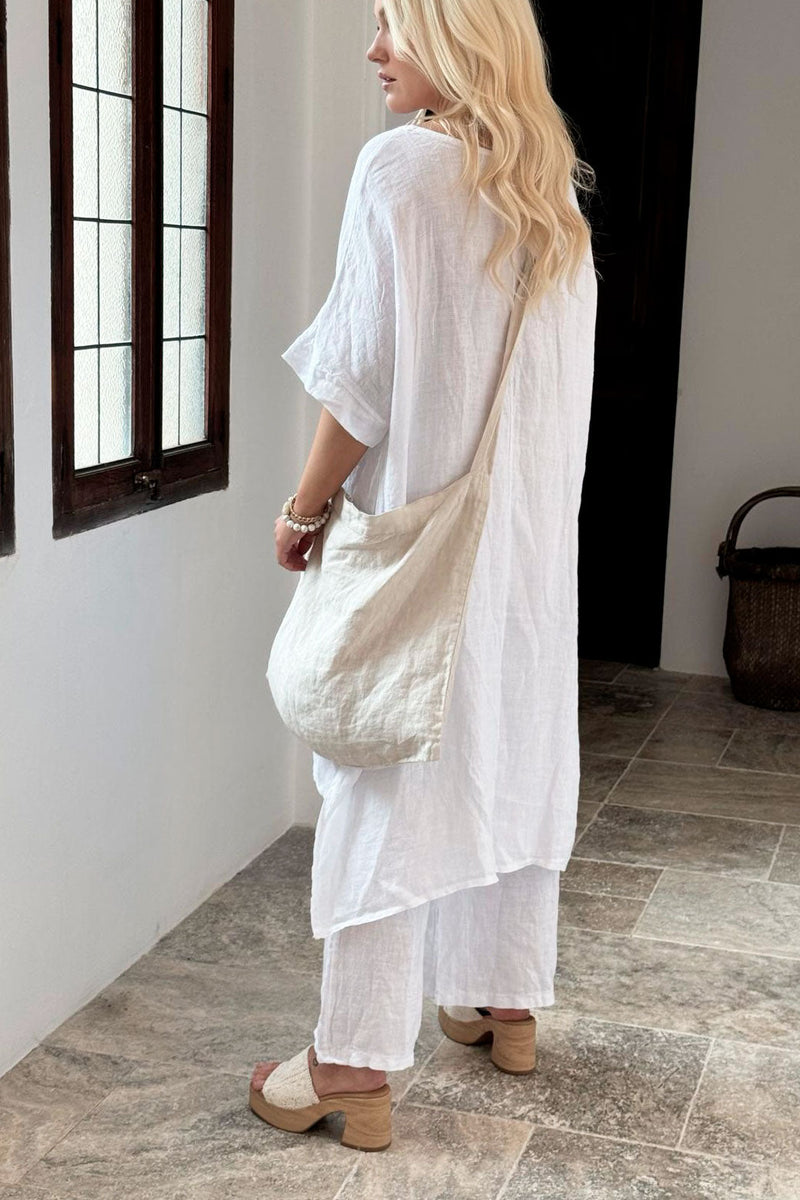 Amilia linen tunic, white